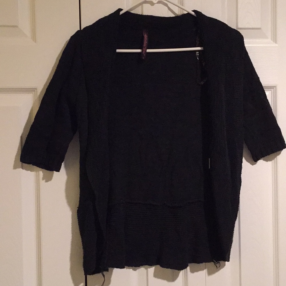 Knitted black, above elbow cardigan